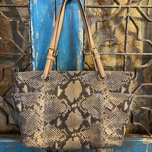 Michael Kors snakeskin tote bag